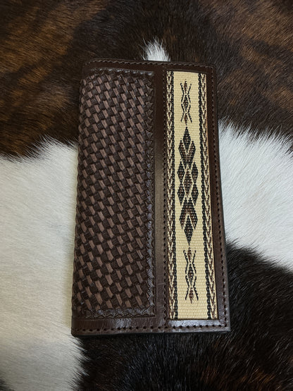 Basket Stamped Wallet w/Tapestry Edge