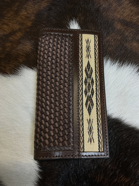 Basket Stamped Wallet w/Tapestry Edge
