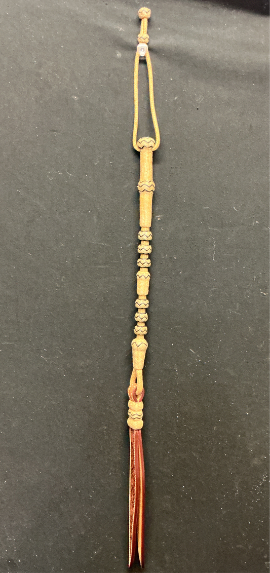 54 Plait 15" Accented Rawhide Quirt