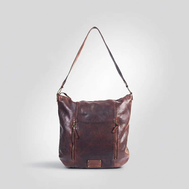 Riveted Leather Shoulder Bag