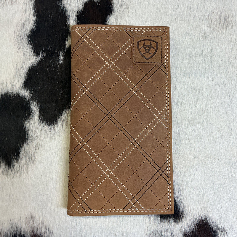 Leather w/Stitching Checkbook Wallet