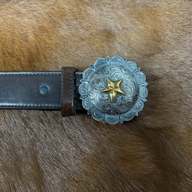 Vintage Solid Sterling Silver Concho Belt