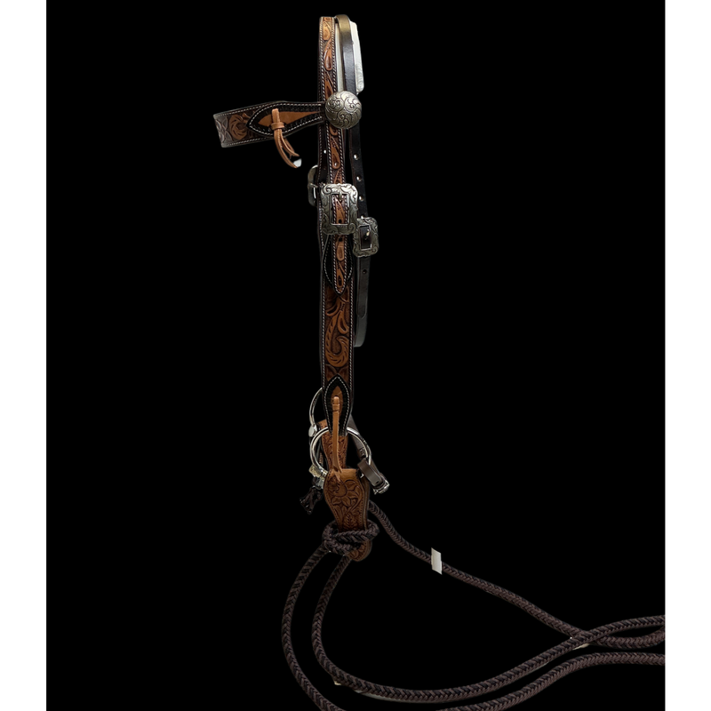 Floral Browband w/JWP Snaffle Bit Set Up