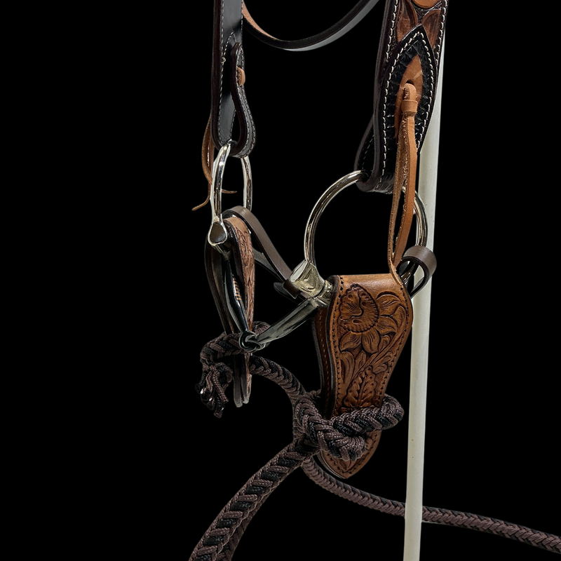 Floral Browband w/JWP Snaffle Bit Set Up