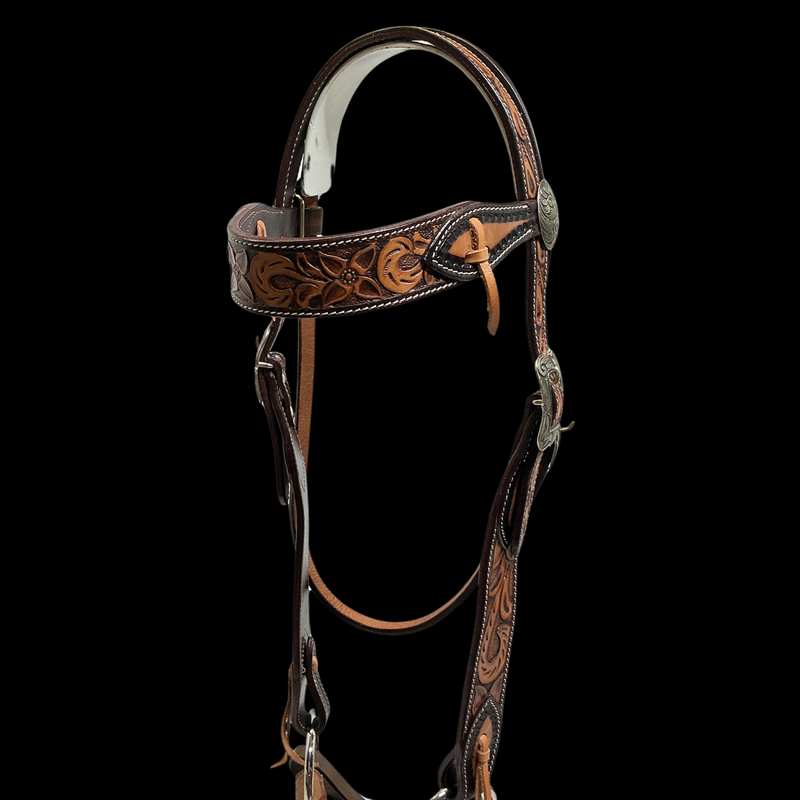 Floral Browband w/JWP Snaffle Bit Set Up