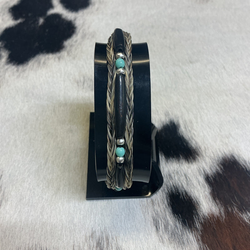 Braided Horsehair Bracelet w/Bone