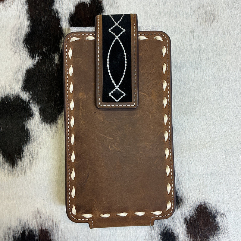 Leather w/Buck Stitching Cell Phone Case