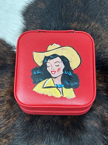 Hand Painted Jewelry Case Small Square