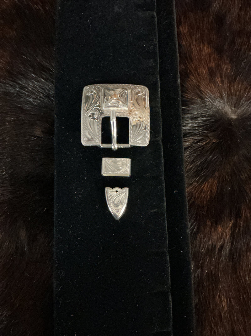 Hidalgo Buckle Set- Silver Plate