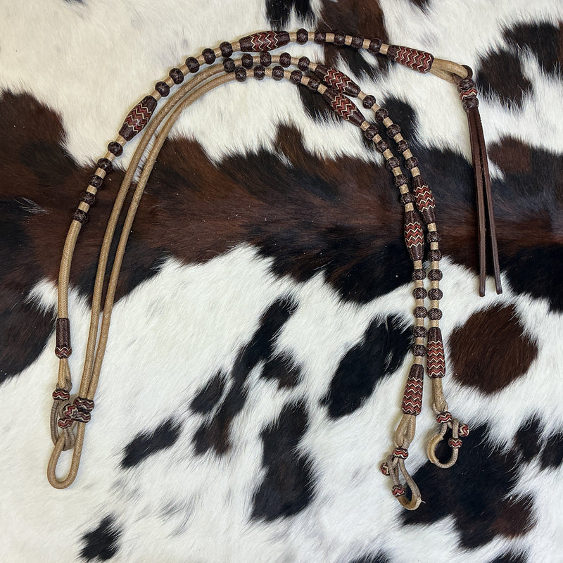 24 Plait Oklahoma Colored Buttons Reins & Romal