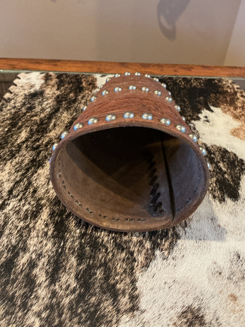 Vintage Leather Cuffs w/silver spots