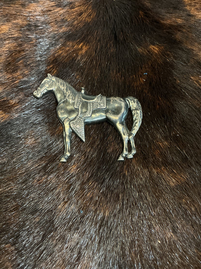 Vintage Sterling Silver Saddle Horse Pin