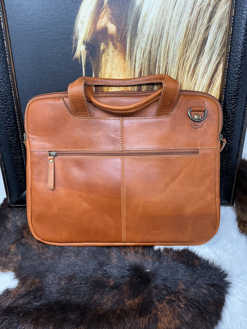 Tan Leather Laptop Bag