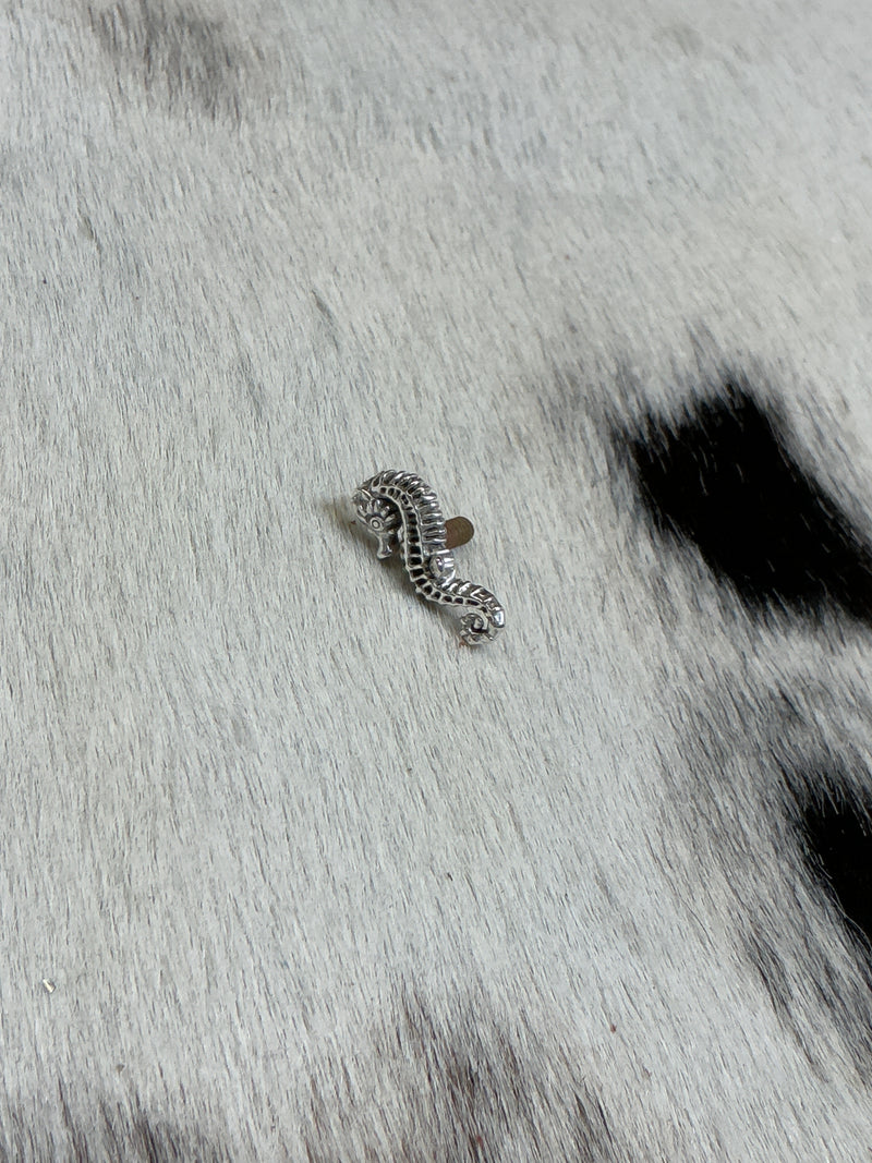 Sterling Silver 5/8" Seahorse Bolt Back Concho