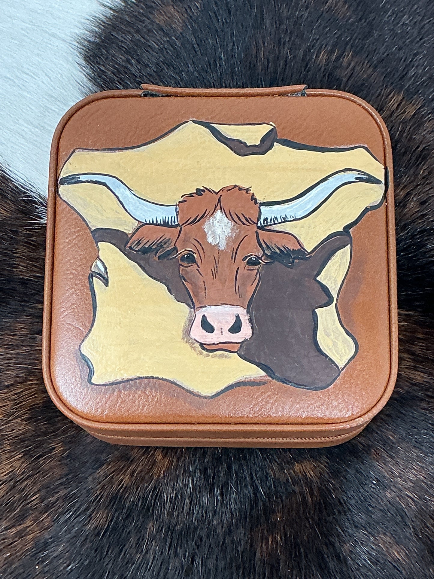 Hand Painted Jewelry Case Small Square