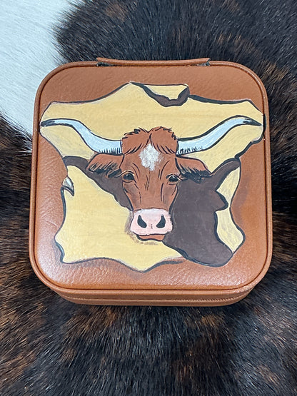 Hand Painted Jewelry Case Small Square