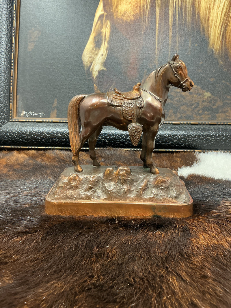Vintage Coppertone Horse on Pedestal