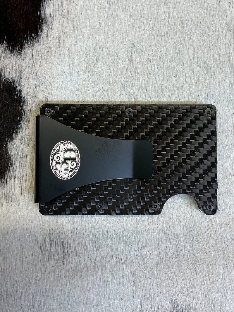 Carbon Fiber RFID Blocking Wallet w/Praying Cowboy