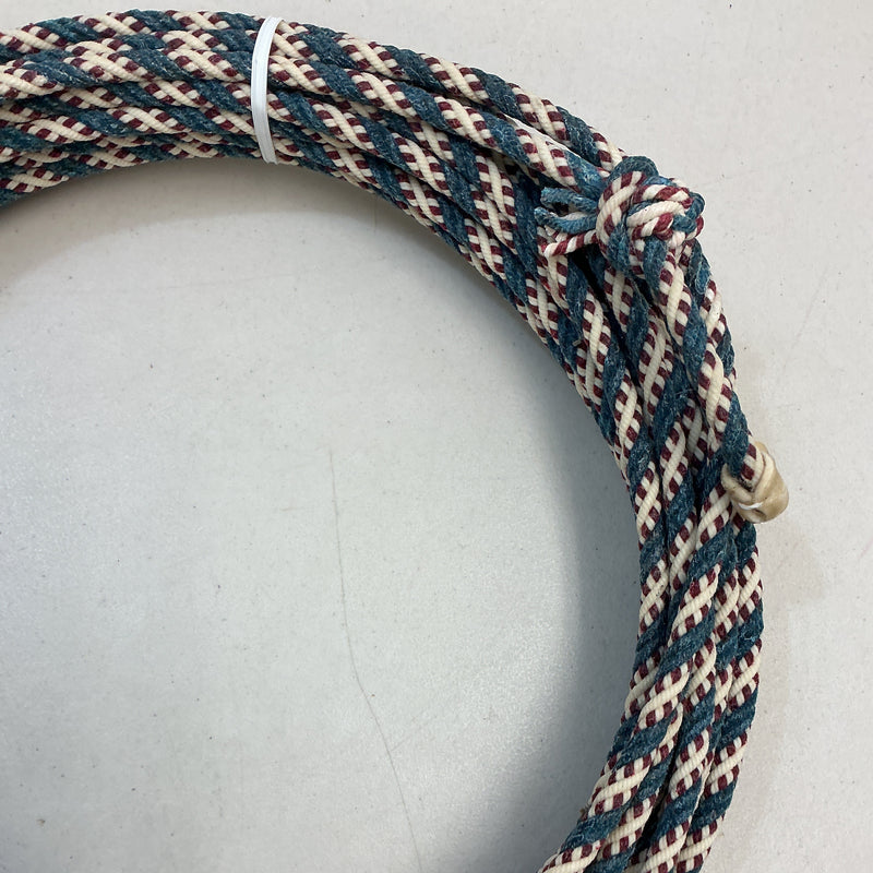 5/16" 60' Waxed Cotton - Red, Blue & White
