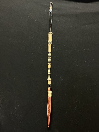 54 Plait 15" Black & Natural Rawhide Quirt