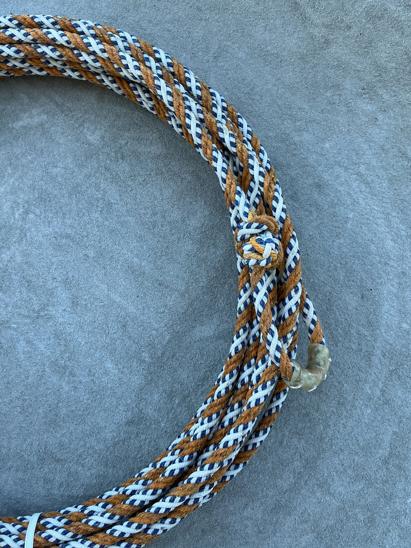5/16" 60' Waxed Cotton - Yellow, Blue & White