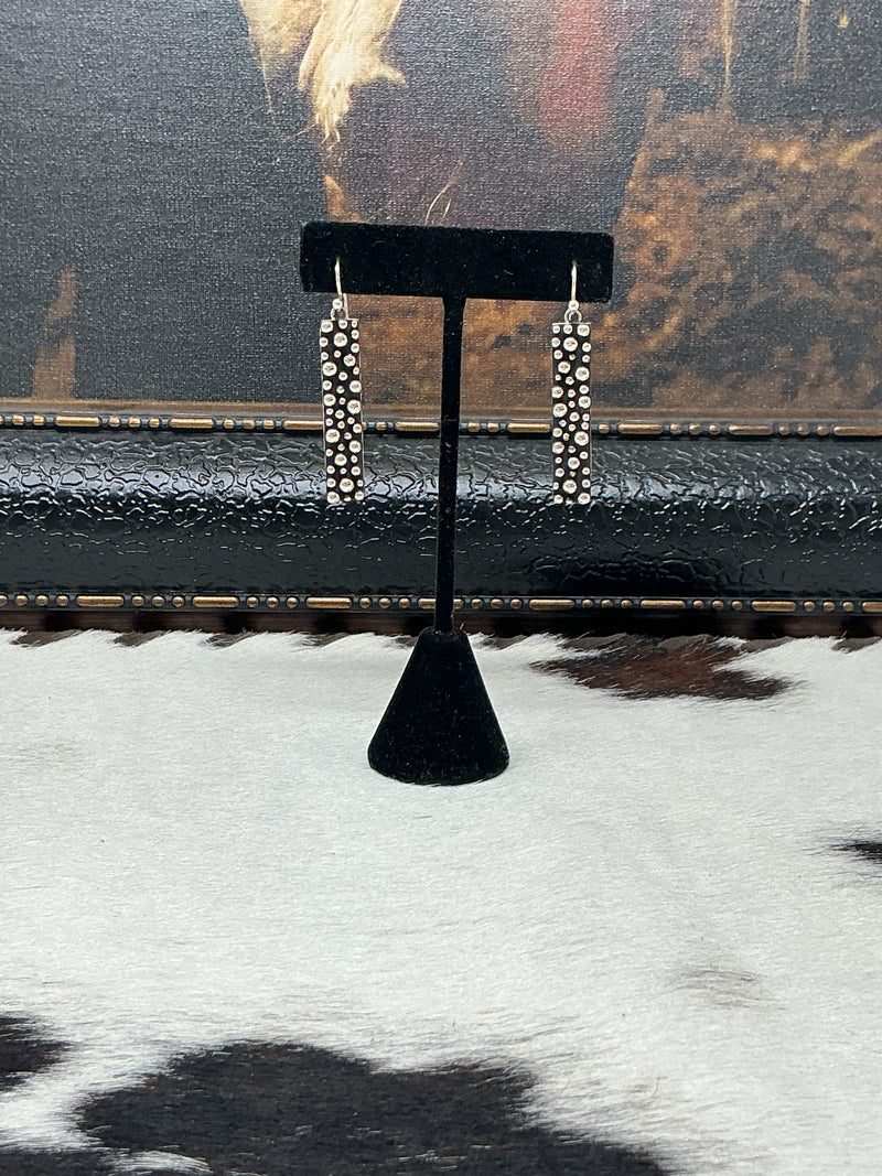 Small Rectangle Bubble Detail Earrings