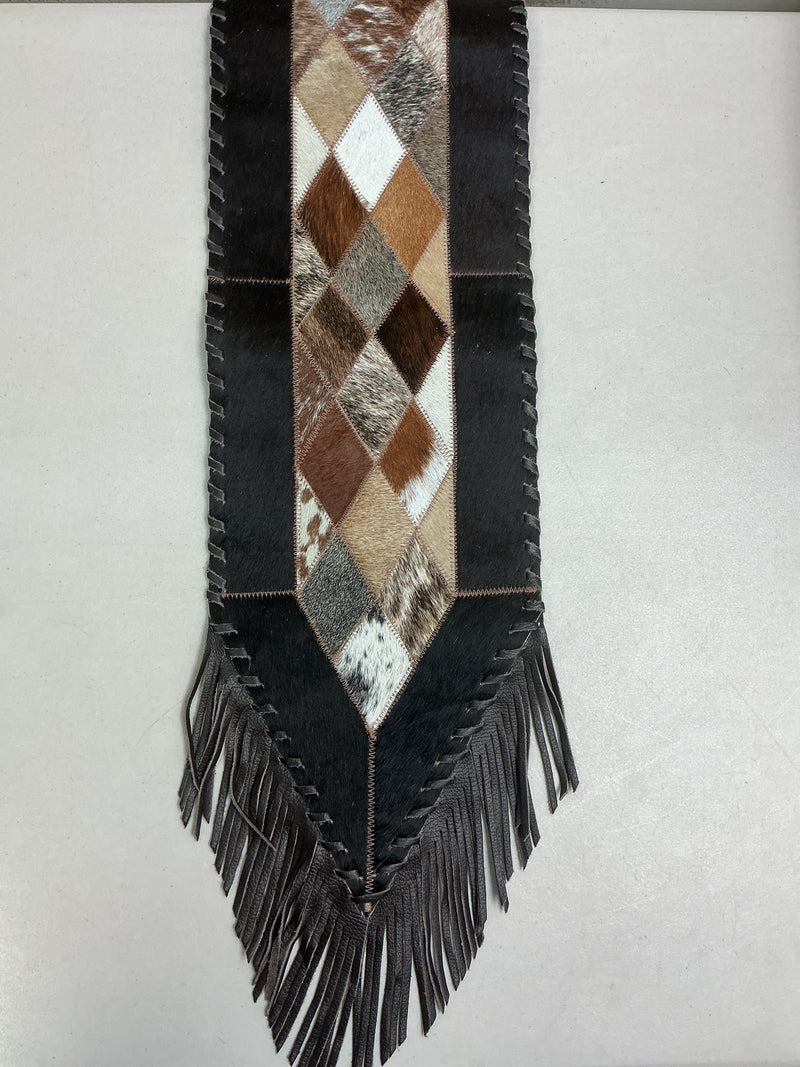 Cowhide Diamonds Table Runner- X-Small