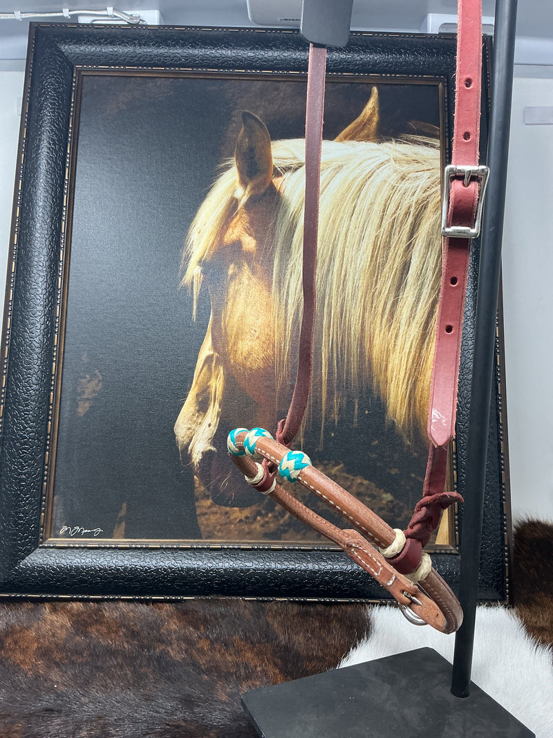 Rolled Leather Caveson w/Rawhide Buttons & Hanger