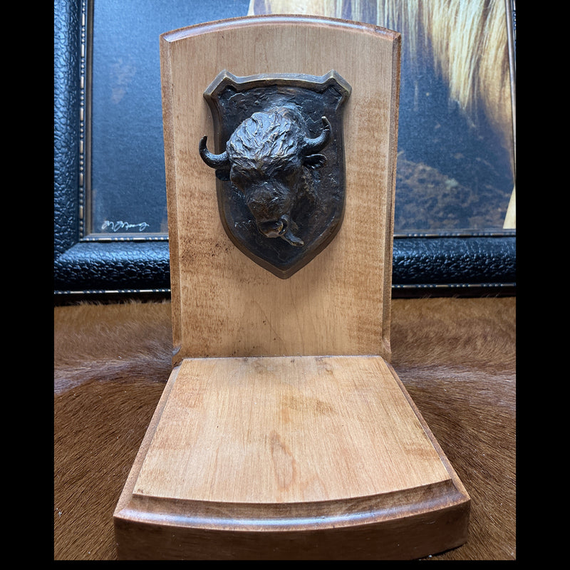 Bronze Bison Book Ends
