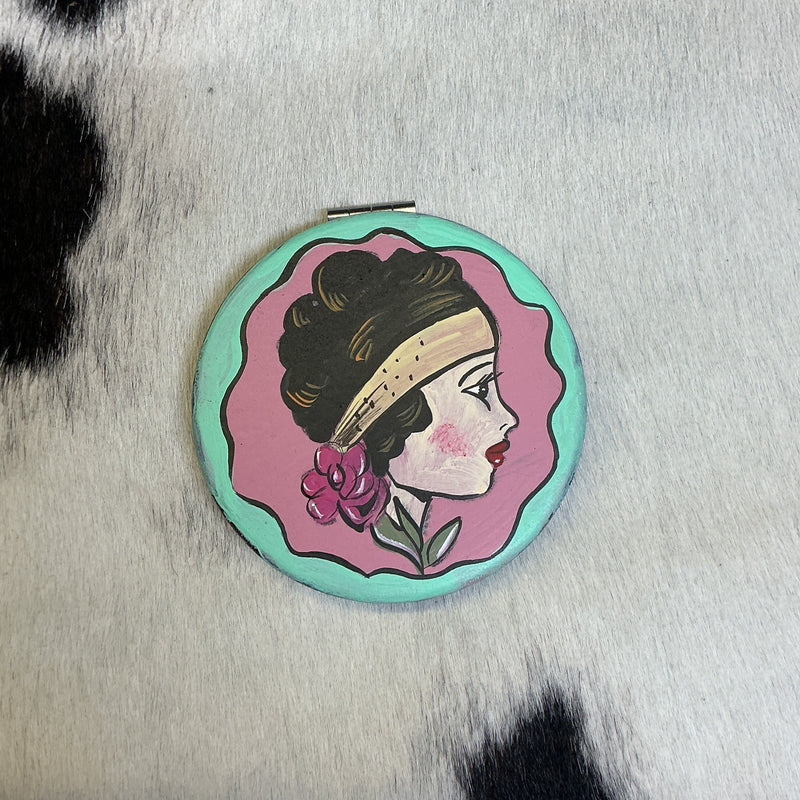 Hand Painted Compact Mirror