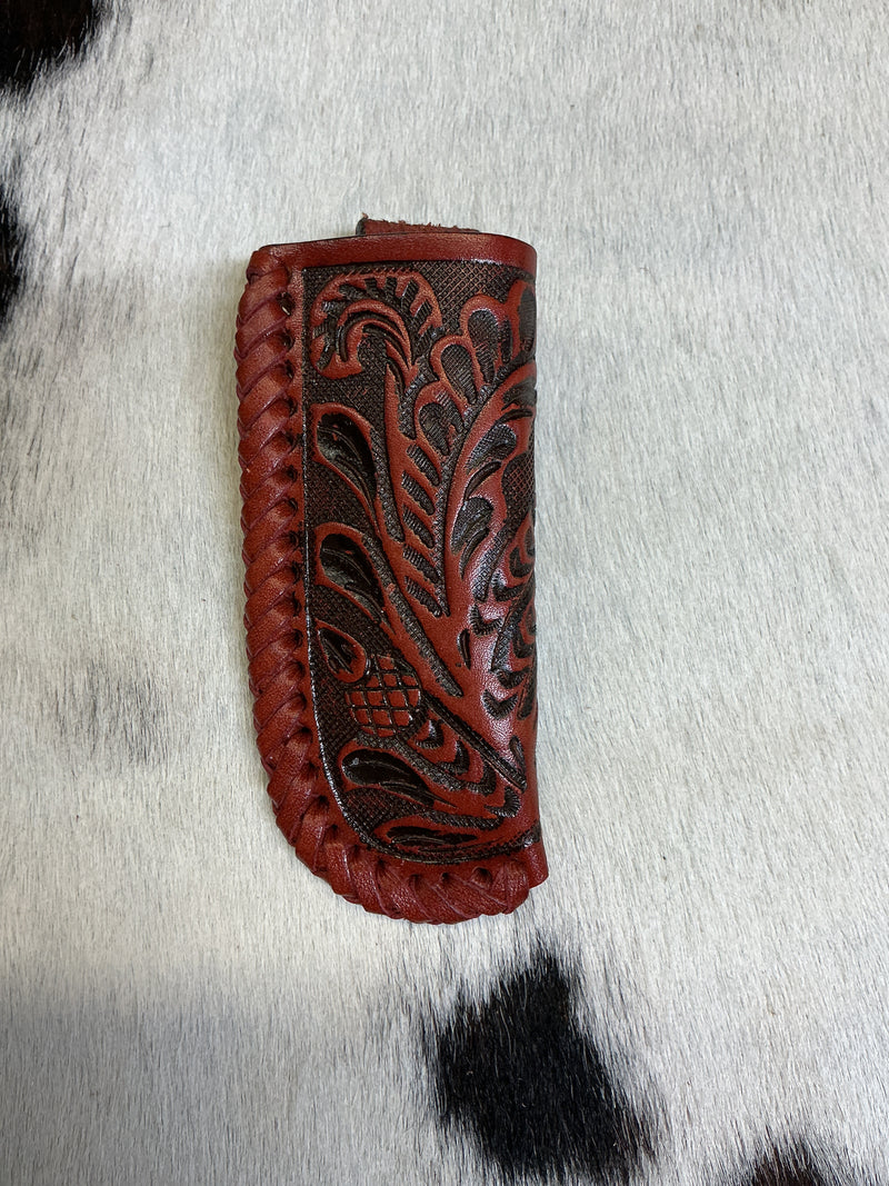 Floral Carved Leather Knife Sheath