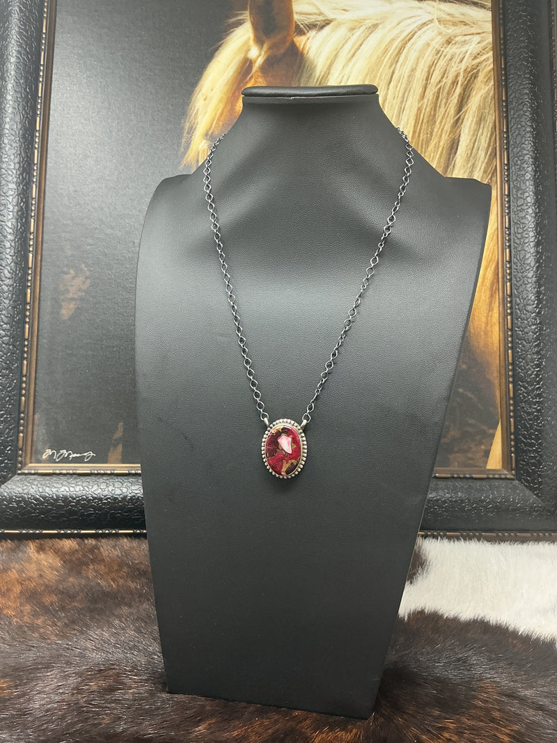 Composite Stone Pendant Necklace