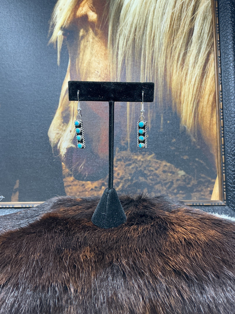 4 Stone Vertical Drop Earrings