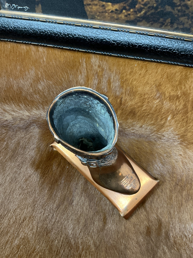 Vintage Copper Cowboy Boot w/Spur