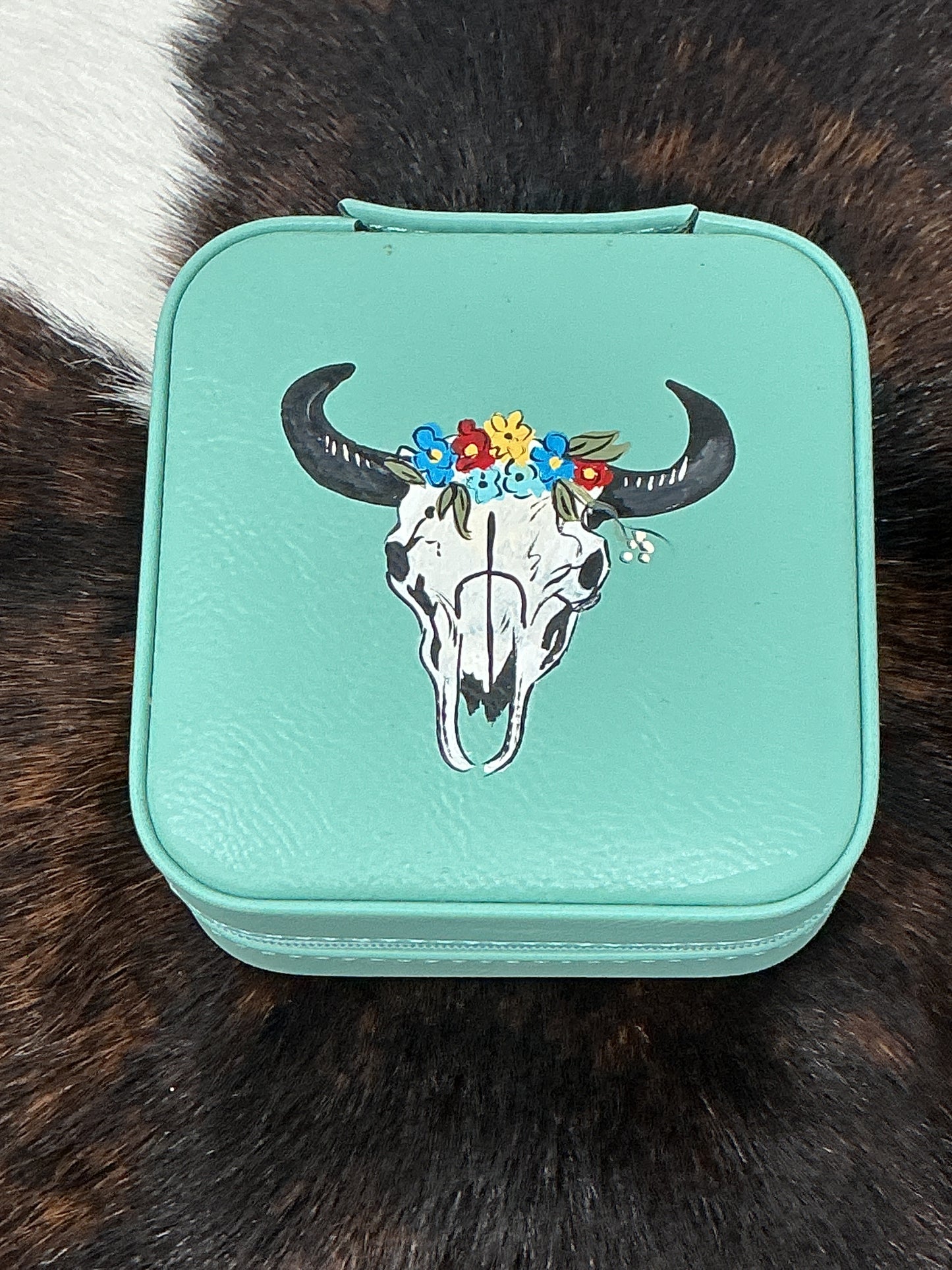 Hand Painted Jewelry Case Small Square