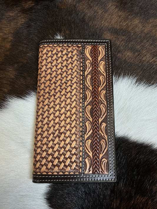 Basket Stamped Wallet w/Tooling
