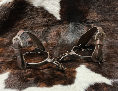 Vintage Buerman Spurs w/Heel Chains & Strap