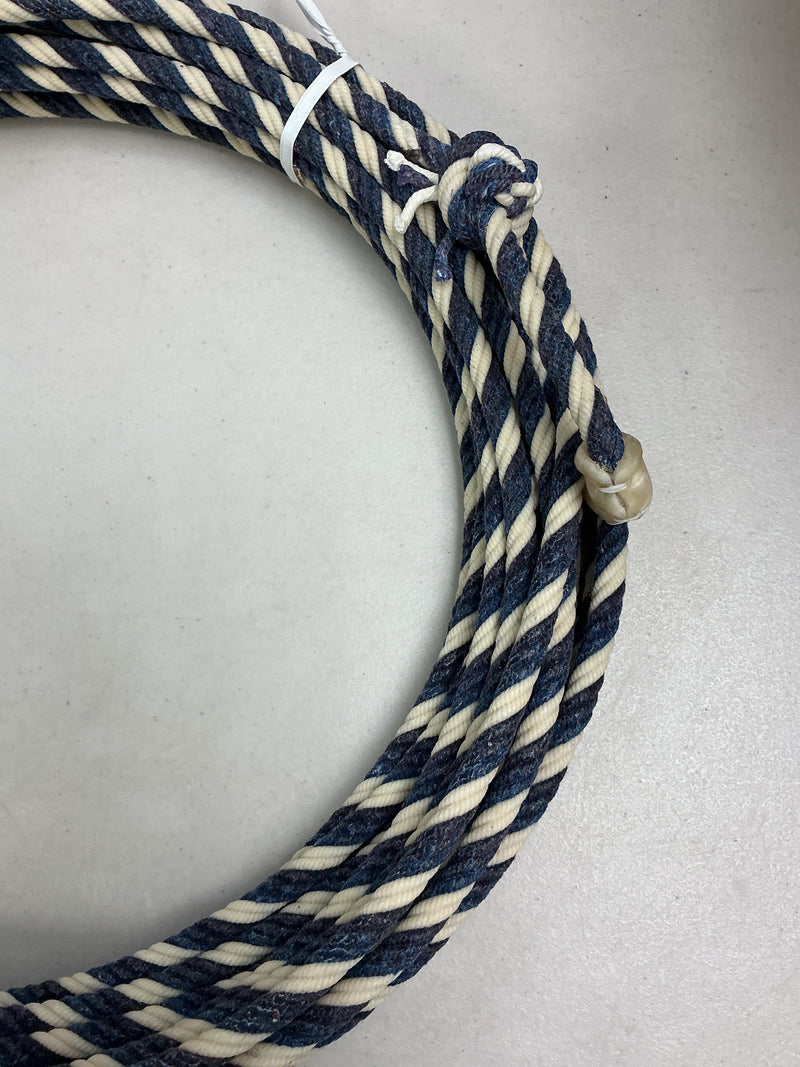 5/16" 60' Waxed Cotton - Blue, Black & White