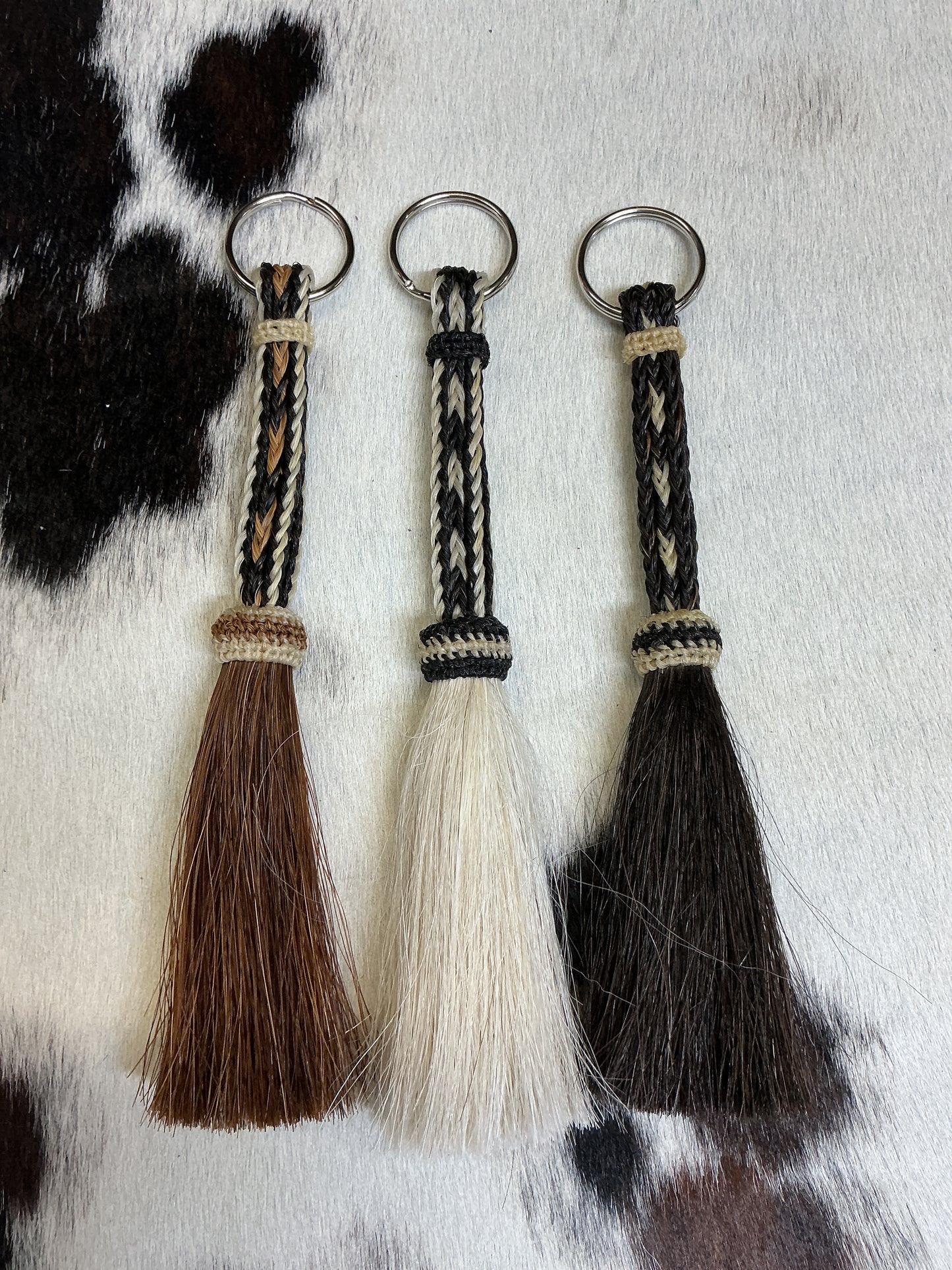 Flat Braided Horsehair Keychain