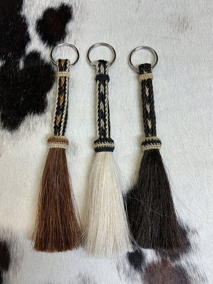 Flat Braided Horsehair Keychain