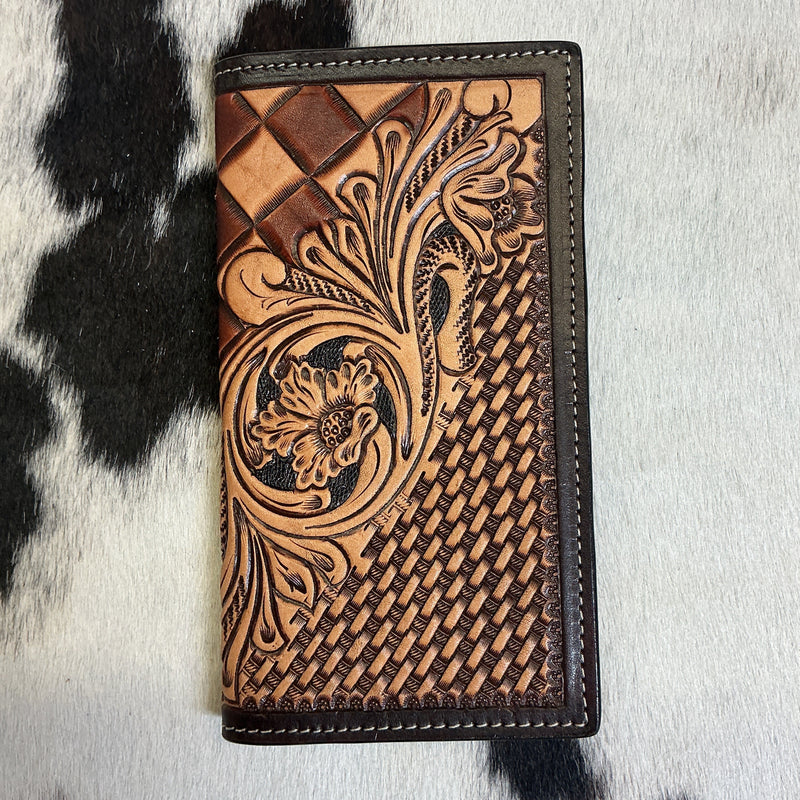 Checkered/Floral/Basket Checkbook Wallet