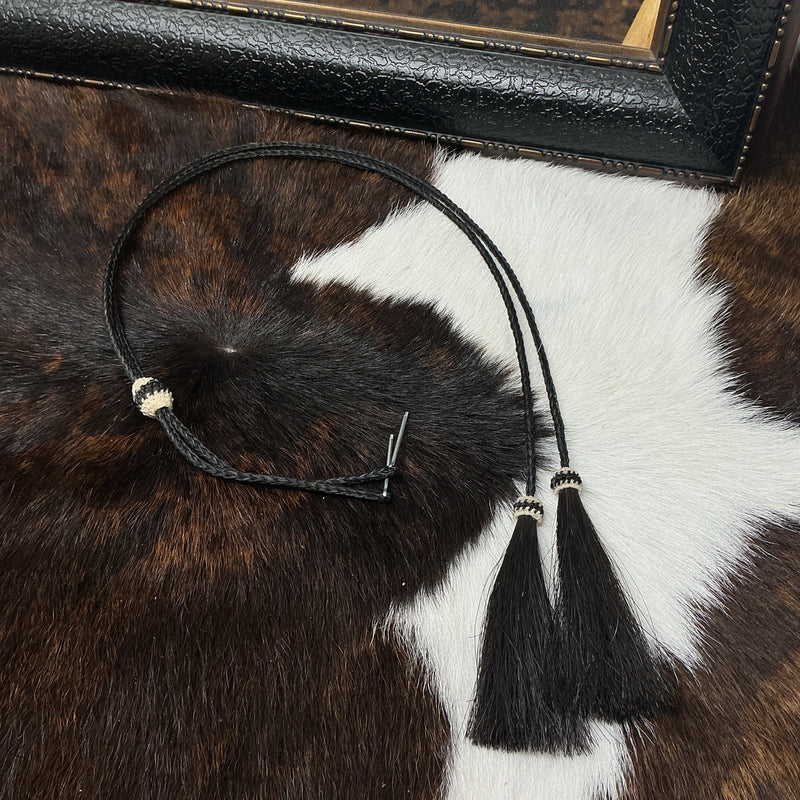 Braided Horsehair Stampede String w/Hitched Button