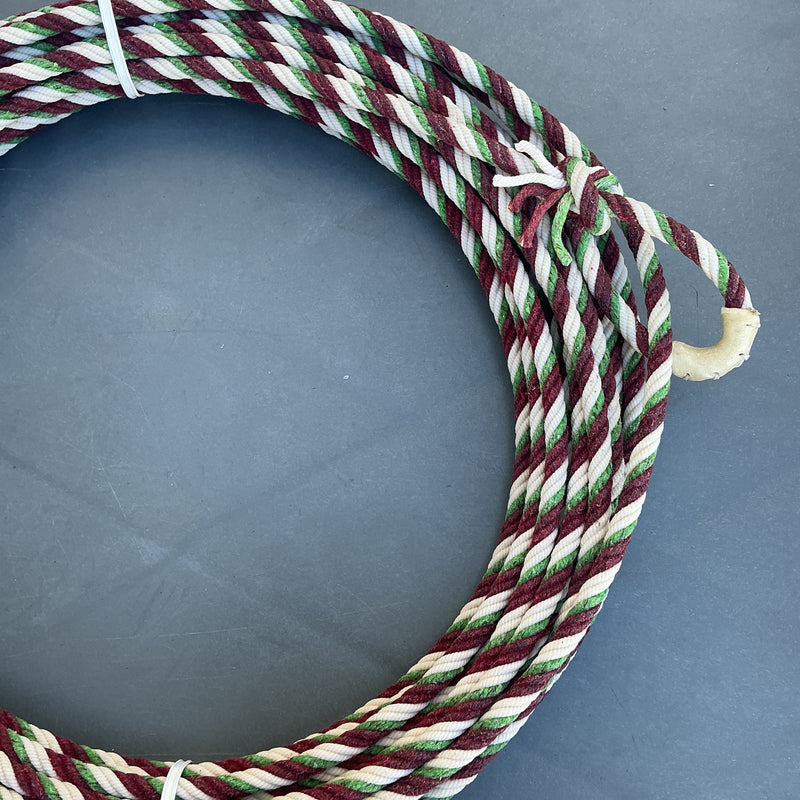 5/16" 60' Waxed Cotton - Red, Green & White