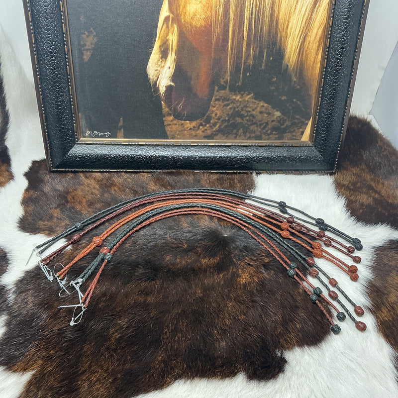 Braided Leather w/Buttons Stampede String