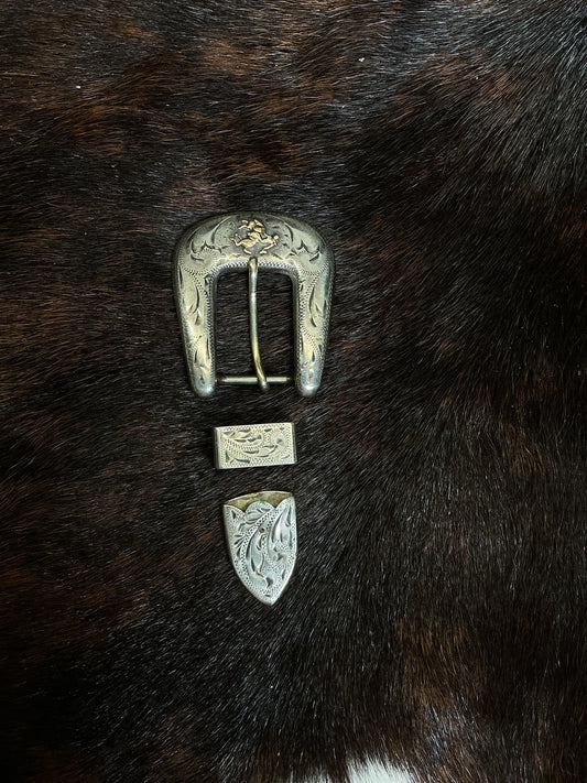Vintage Sterling 3/4" Buckle Set