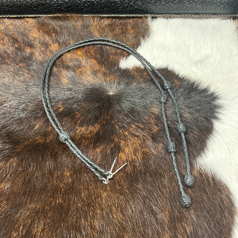 Braided Leather w/Buttons Stampede String