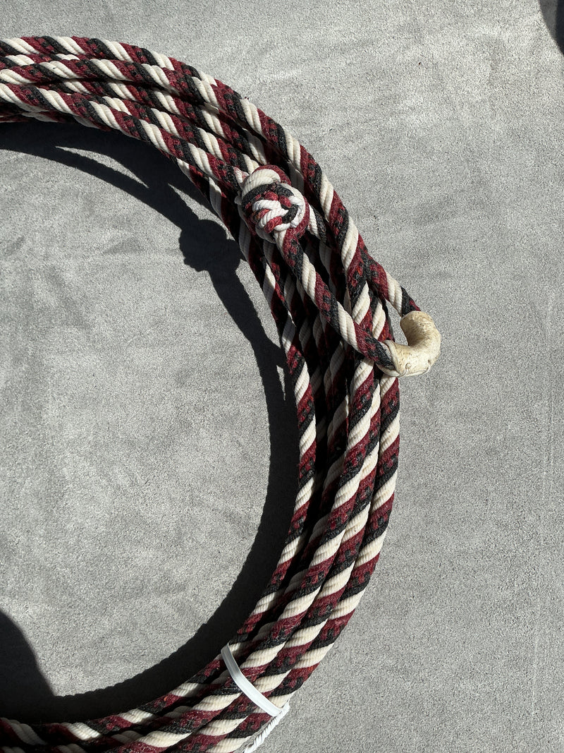 5/16" 60' Waxed Cotton - Red, White & Black