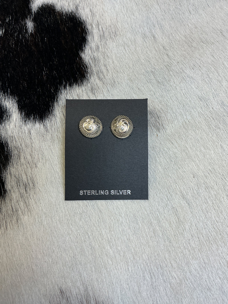 Sterling Silver High Dome Earrings