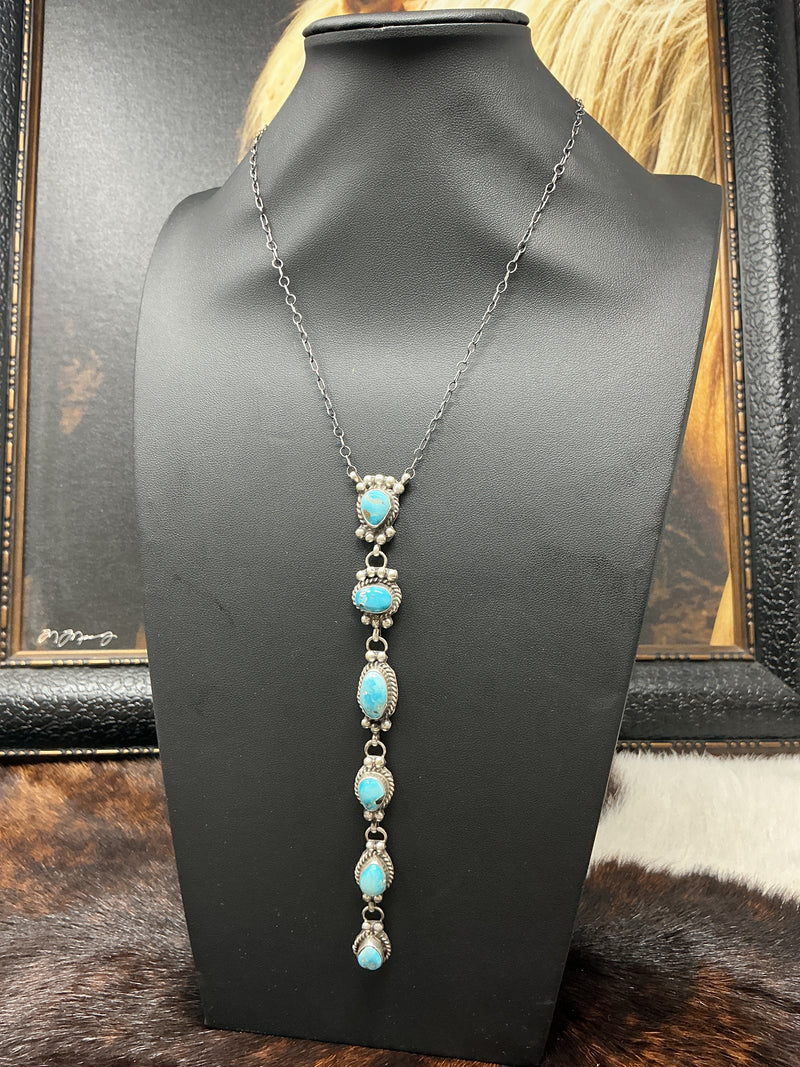 Sterling Silver w/Turquoise Drop Necklace