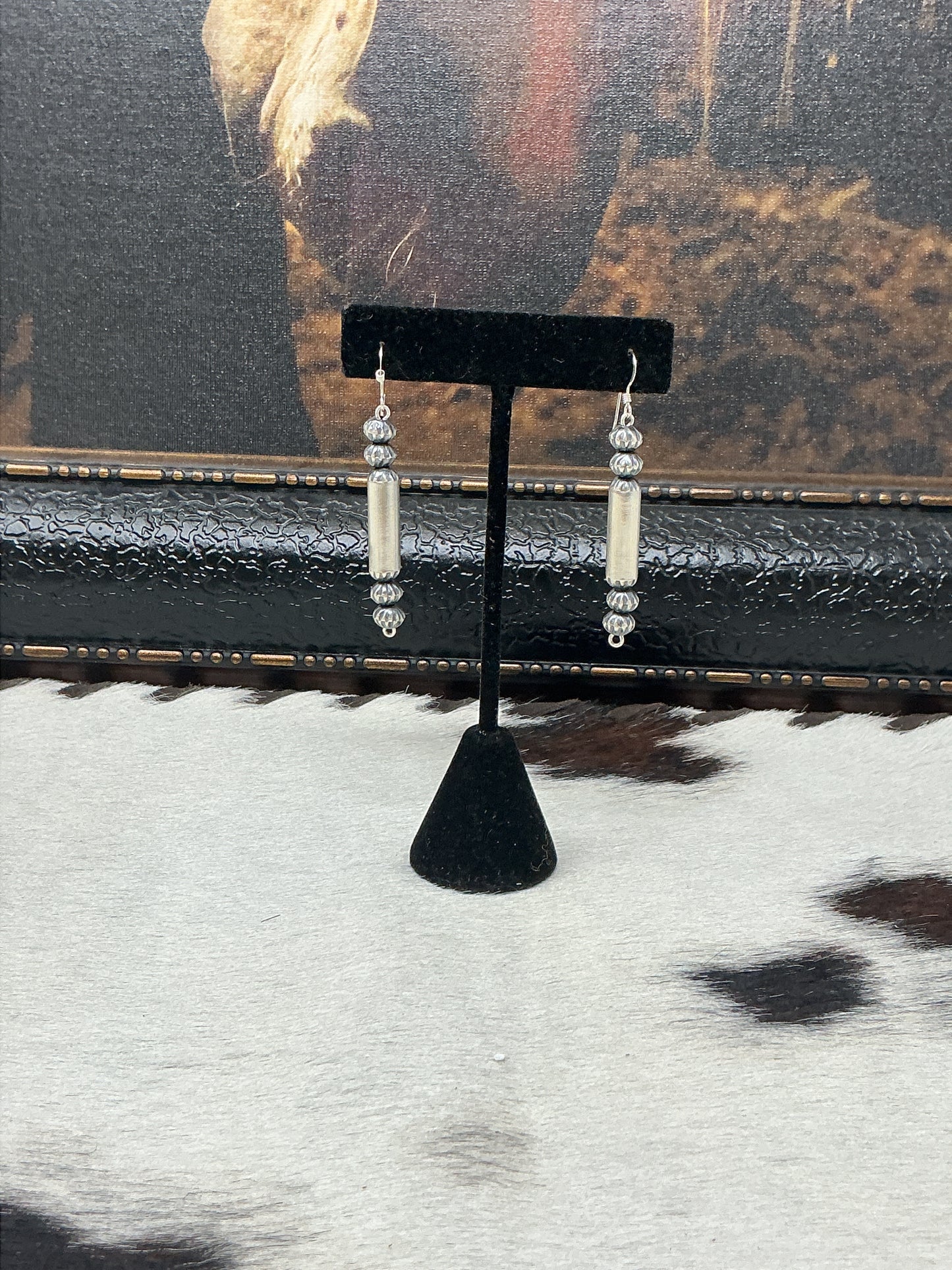 Navajo Pearl Barrel Earrings